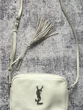 Saint Laurent Cream Leather Crossbody with Signature YSL Tassel